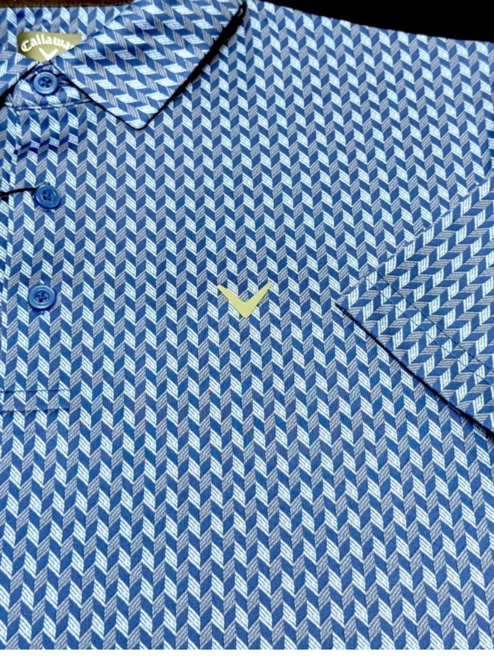 Callaway Men’s Blue Patterned Performance Polo